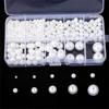800pcs 3-14mm ABS Pearl Beads White Imitation Pearl Beads Acrylic Mixed Pearl Beads  Sew Craft