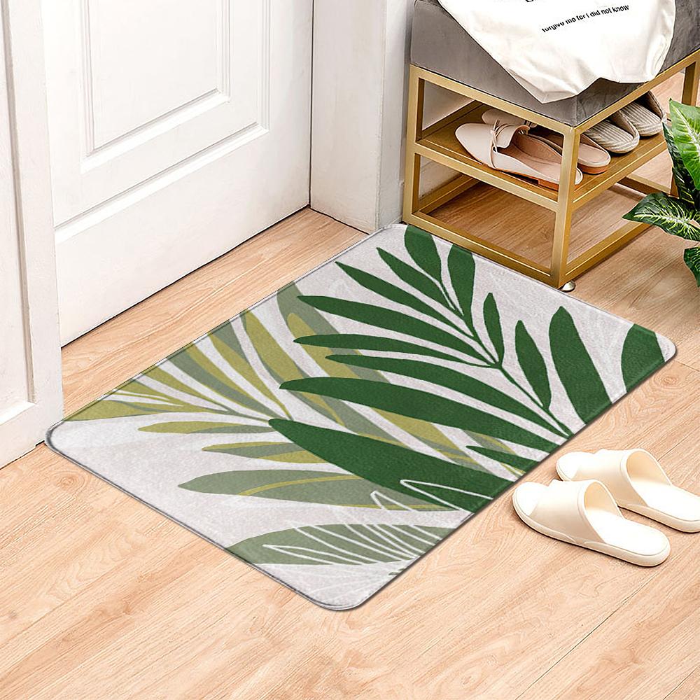 Коврик с рисунком тропических растений, дверной коврик, домашний впитывающий коврик, влагостойкий для крыльца, спальни