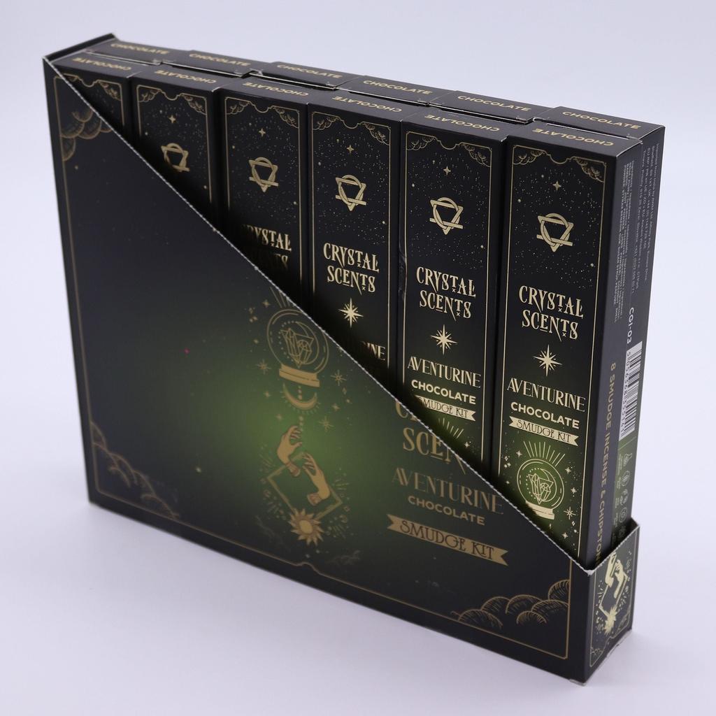 6x Aventurine Crystal Scents Smudge Incense – Chocolate