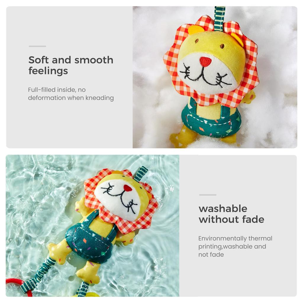 TUMAMA Baby Toys for Months Handbell Baby Rattle Soft Plush Early Development Stroller Toys Infant Newborn Birthday Gift 4 Pack 0/3/6/9/12