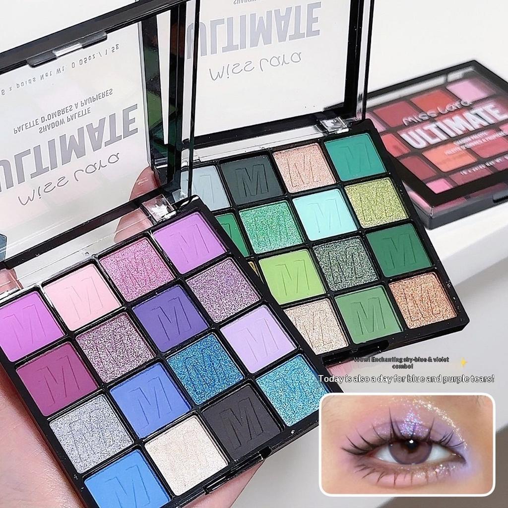Colorful 16-color Eyeshadow Matte Pearlescent Blue Enchantress European and American Makeup Beginner Eyeshadow Disc