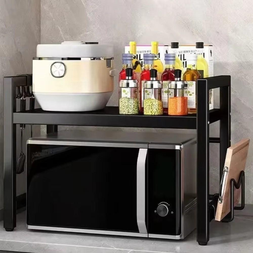 Retractable Metal Kitchen Storage Rack Adjustable Oven Storage Shelf Seasoning Storage