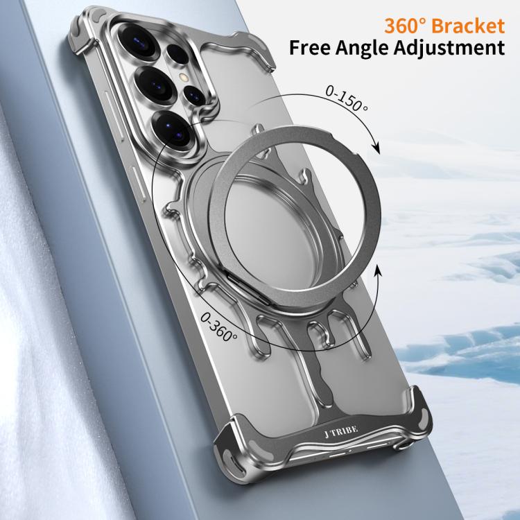 Glacier Series Cooling Magnetic Phone Case With 360° Rotating Holder For Galaxy S26 Ultra 5G, Frameless Heat Dissipation Anti-Scratch Protective Cover