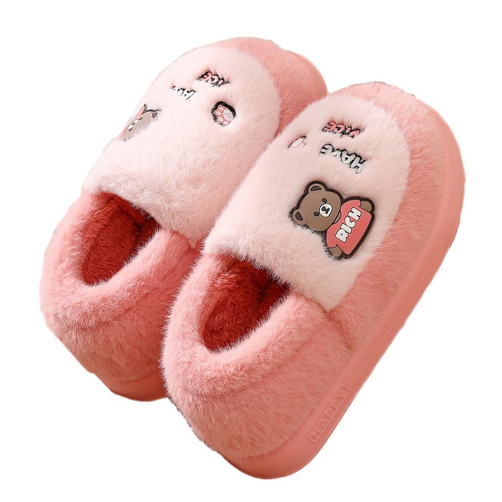 Winter Cotton Slippers Indoor Warm Shoes Non-slip Plush Cute Lightweight Home Cotton Slippers