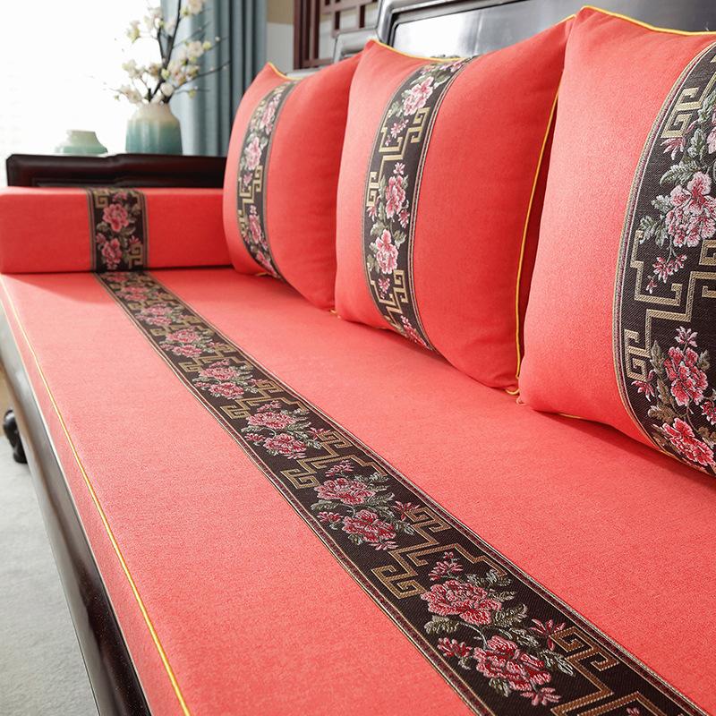 Подушка для дивана из палисандра, новая подушка в китайском стиле, мебель из цельного дерева, нескользящая утолщенная губчатая подушка высокой плотности, подушка для сиденья
