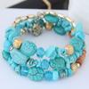 Bohemian Bangle Vintage Turquoises Beads Chain Bracelet for Women Jewelry Gift