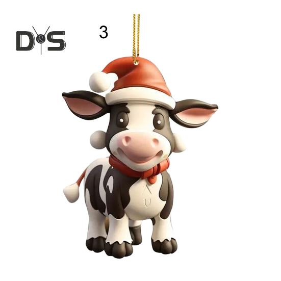 Качающееся молочное автомобильное зеркало, подвесное украшение в рождественской шапке, украшение для автомобиля, акриловые универсальные аксессуары для салона автомобиля