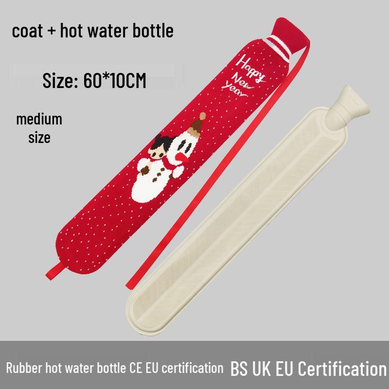 Explosion-Proof Hot Water Bottle: Rubber Design for Stomach and Feet, Long-Lasting Warmth