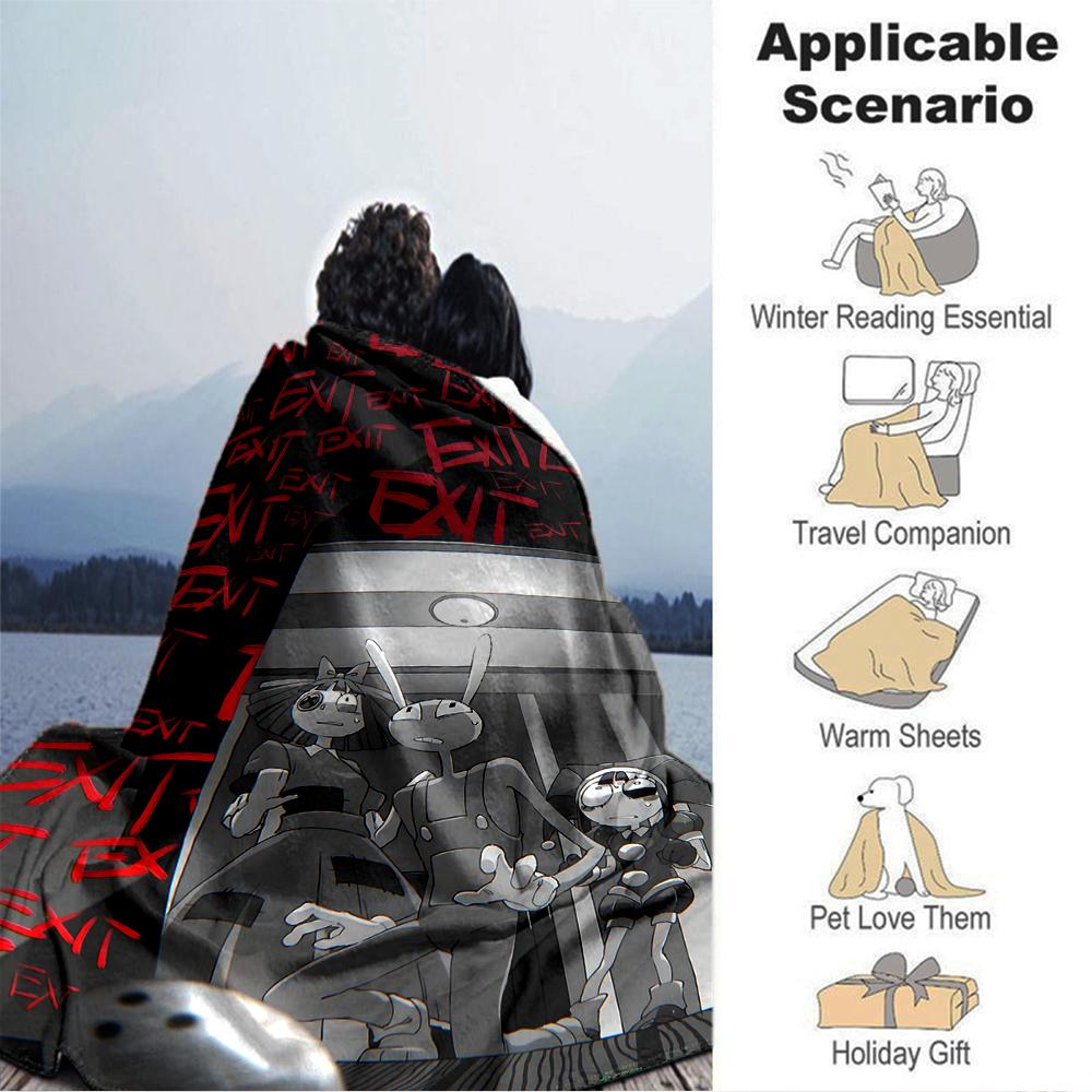 1Pc Exit Sign Mystery Blanket Soft Throw Blanket For Home Bedroom Bed Sofa Travel Office Solid Christmas Blanket