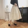 Luxi Puff A-Line Skirt: Women's Spring Cotton Mid-Length French High Waist Skirt 8007.