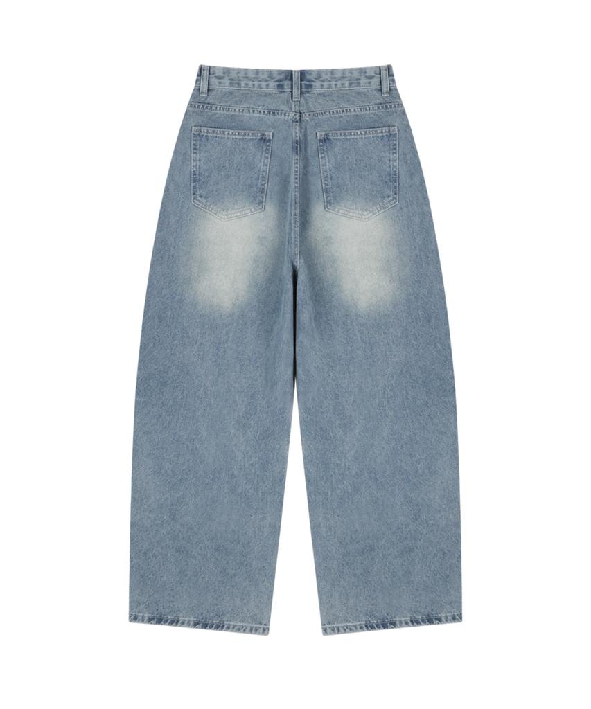 NTET Vintage Front Pintuck Denim Pants (Blue)