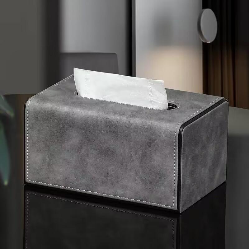 Держатель для коробки с салфетками, кожаный чехол для салфеток, переносной держатель для салфеток, прямоугольный настольный кожаный держатель для коробки с салфетками