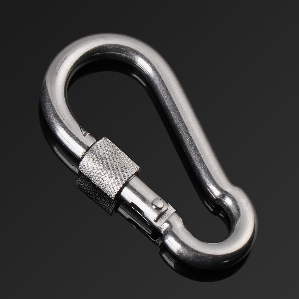 M4~M12 Outdoor Climbing Gear 304 Stainless Steel Carabiner Safety Hook Travel Kit Lock Ring