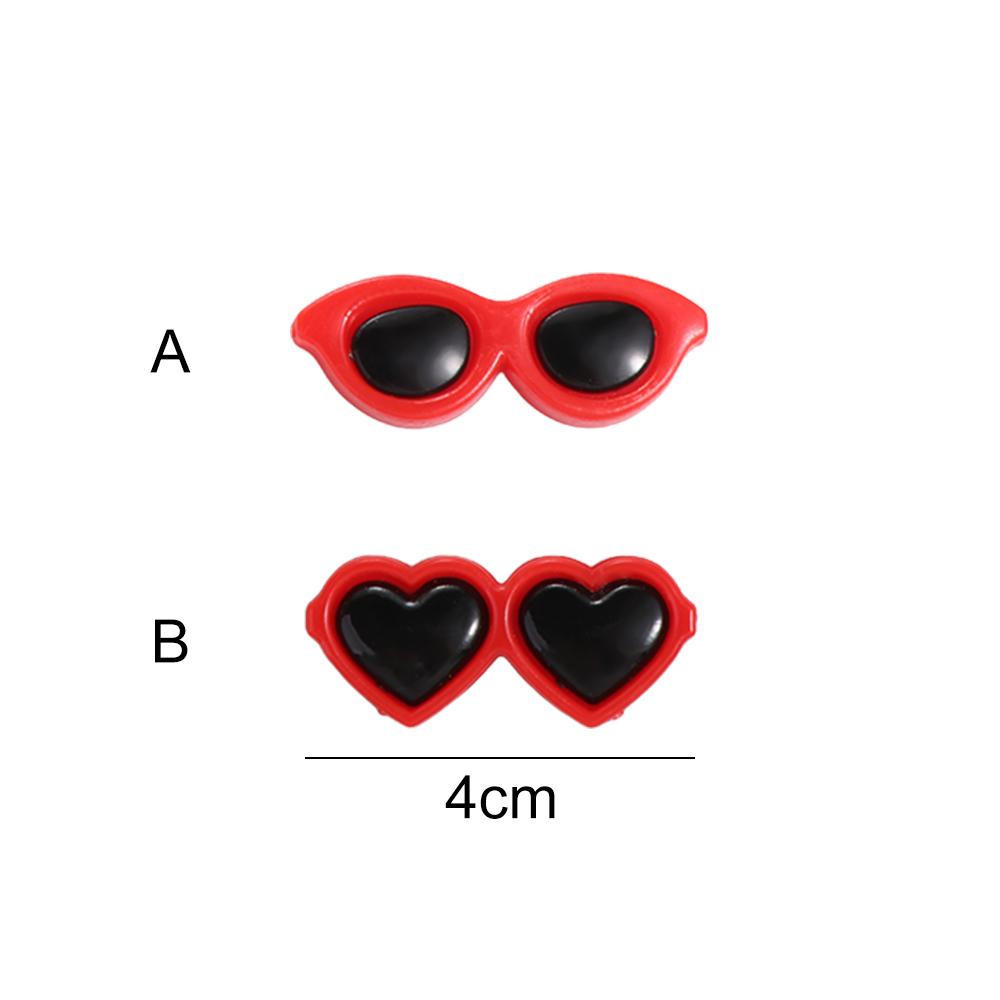 50pcs Flat Back Resin Mini Sunglasses Heart-Shaped Simulation Toy Kawaii Resin Ornaments Scrapbook