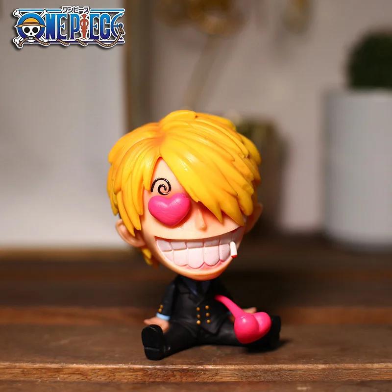 Аниме One Piece Рождественская Фигурка 8-10 см ПВХ Луффи Ророноа Зоро Милые Украшения Q Версия Украшение для Автомобиля Коллекционная Модель