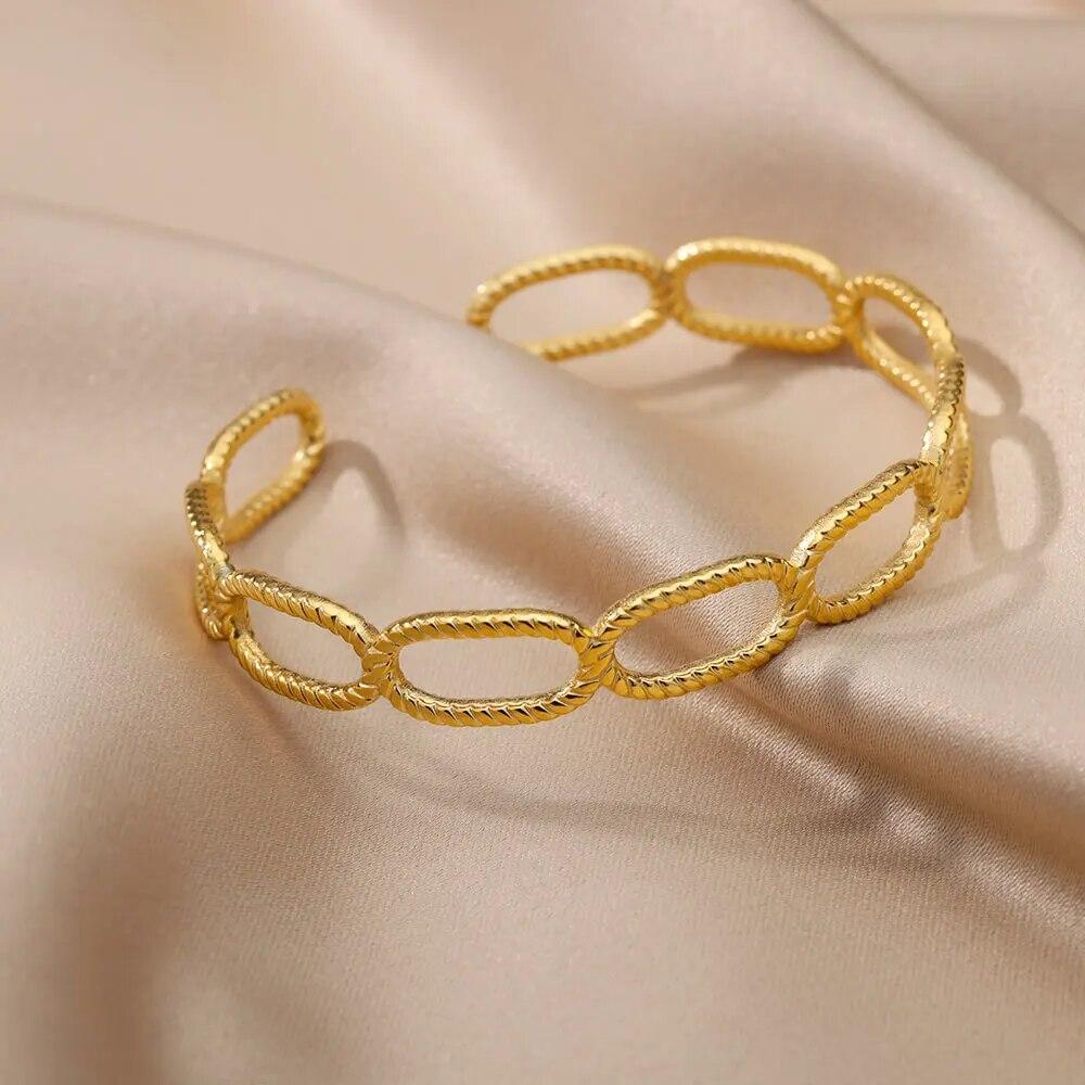 Jesus Bangles Bracelet for Women Stainless Steel Gold Color Luxury Bracelets 2024 Free Shipping Jewelry Pulseras Mujer Bijoux