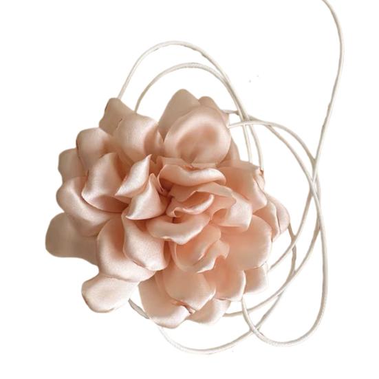 Ожерелье-чокер в стиле ретро с цветком, однотонное элегантное ожерелье с регулируемым воротником на шнуровке