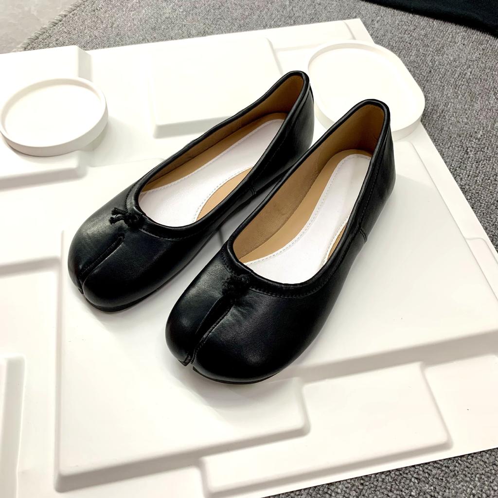 Найди второй волосок! Виноградная мать те же туфли ретро нишевые хит круглый носок разделенный носок свиные копытца мелкий вырез плоская подошва туфли на плоской подошве