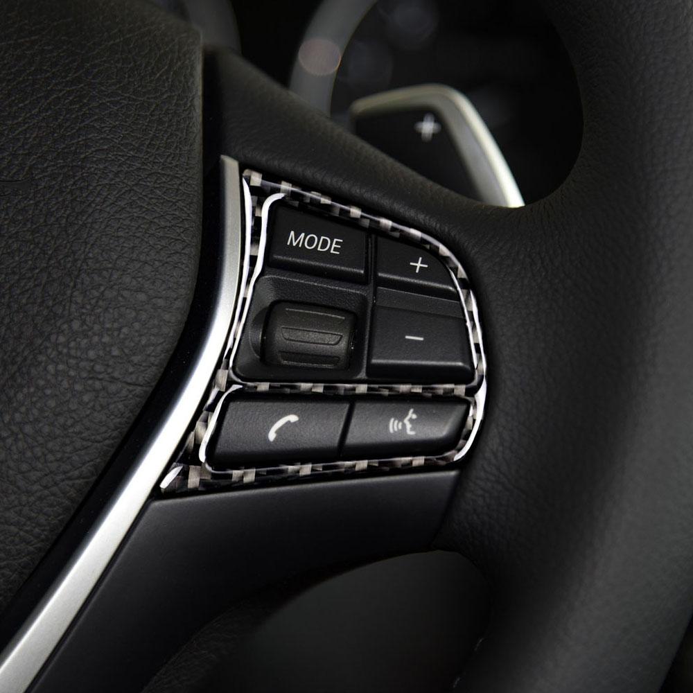 Для BMW 1 2 3 4 Серии 3GT F20 F21 F30 F32 F34 1 Пара Настоящее Углеволокно Кнопка Рулевого Колеса Автомобильные Наклейки