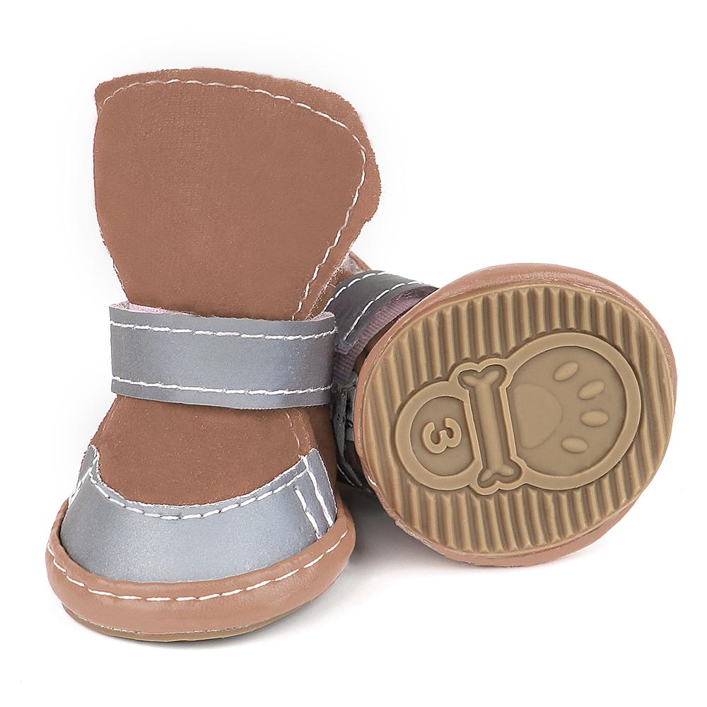 4 шт. обувь для собак, теплые светоотражающие ботинки для собак, уличные зимние сапоги для домашних животных, противоскользящая обувь, носки, обувь для маленьких и средних собак