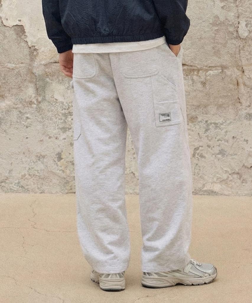 AGOD Carpenter Daimaru Sweat Wide Pants [White Melange]
