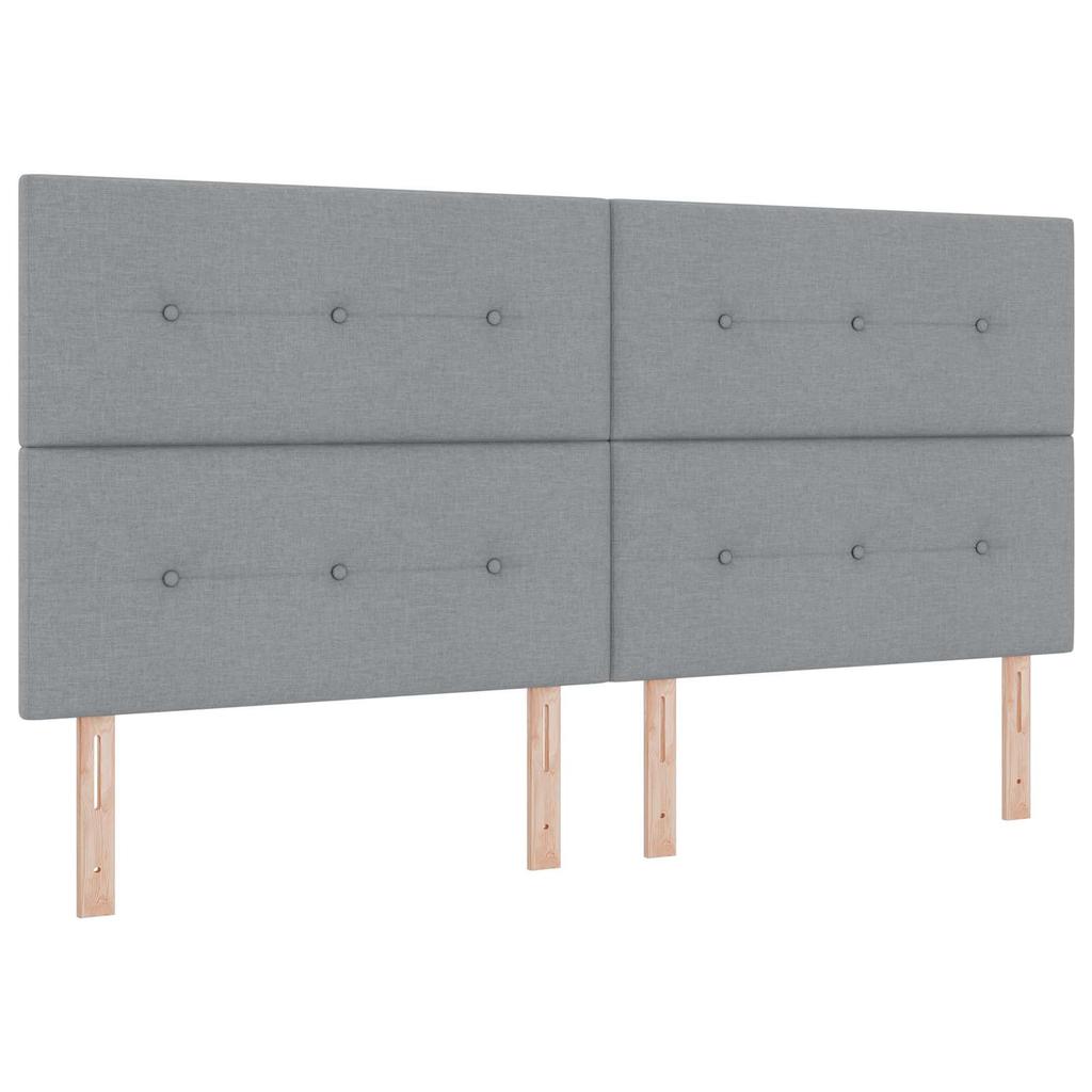 LED Storage Bed with Mattress Light Grey 200 x 200 cm Fabric