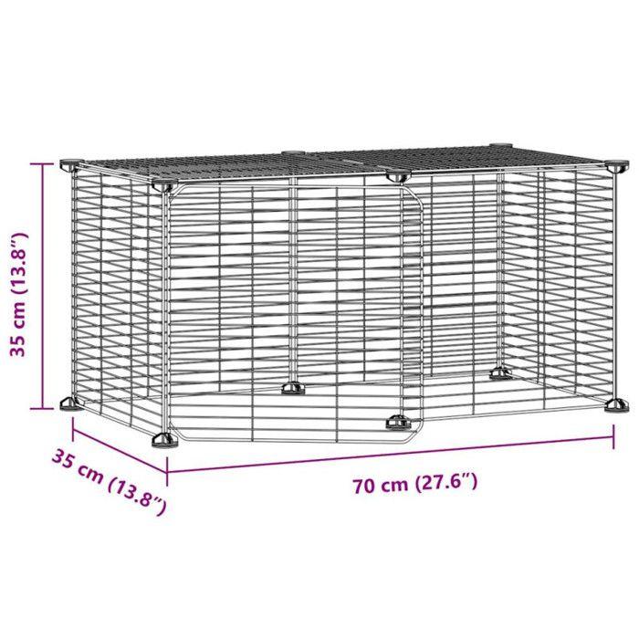 3114053 vidaXL Pet Cage with 8 Panels and Door Black 35x35 Cm