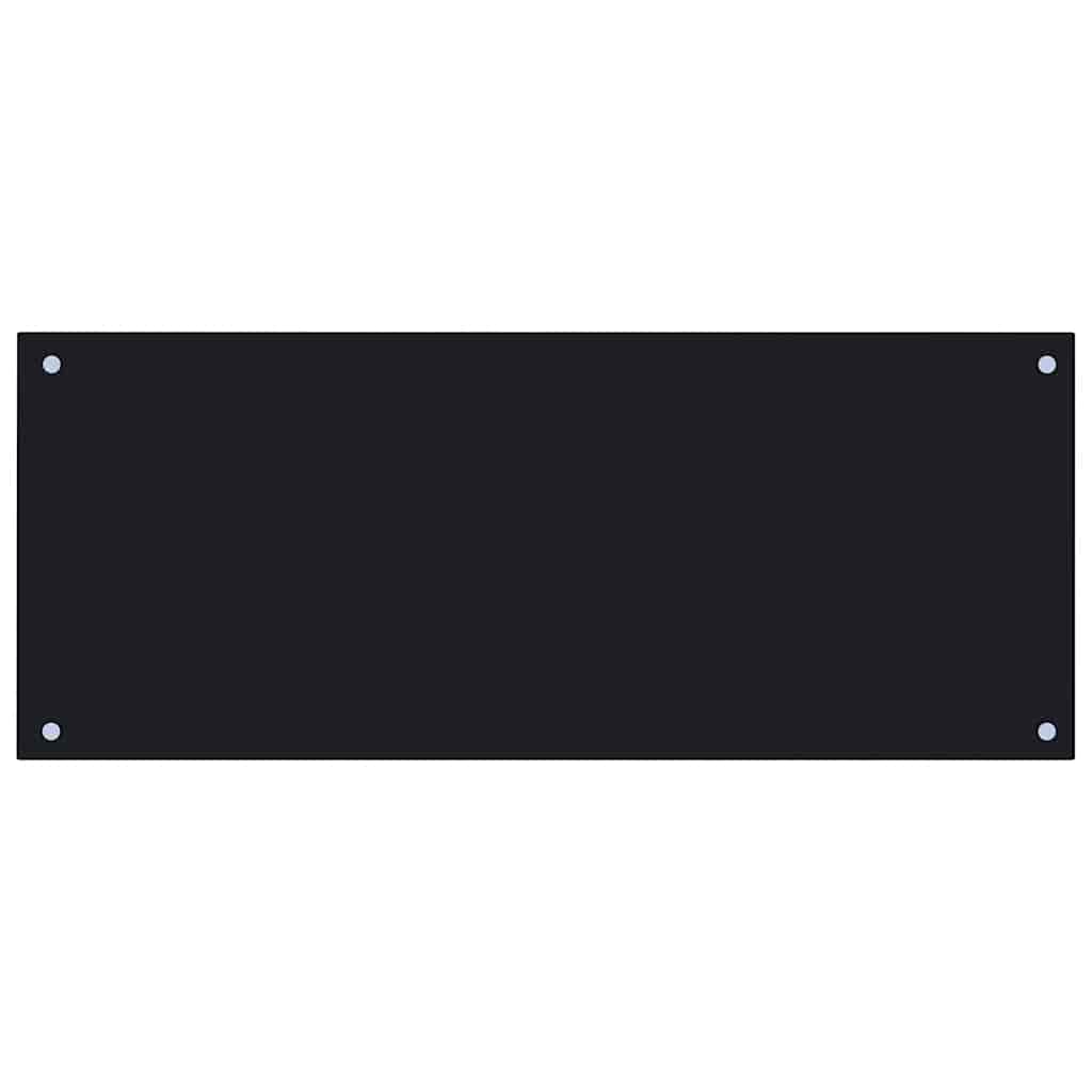 Black Kitchen Backsplash Tempered Glass 100 x 40 cm