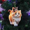 Мультяшный кот акриловое подвесное украшение для дома комнатная рождественская елка зеркало заднего вида автомобиля 2D плоский котенок подвесное украшение животное кулон