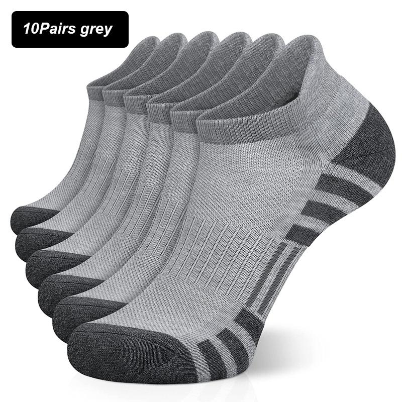 10Pair Men Sport Socks Summer Autumn Breathable Fashion Non-slip Invisible Cotton Socks Male Ankle Sock High Quality Size 38-45