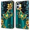 For iPhone 16 Plus Leather Case Pattern Printing Wallet Stand Anti Drop Phone Cover