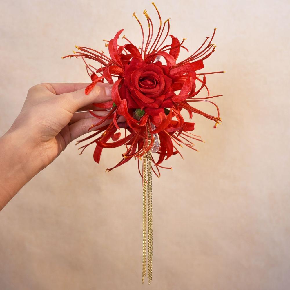 Длинные заколки для волос Lycorisradiata Flower, винтажные зажимы для волос, подарок на голову