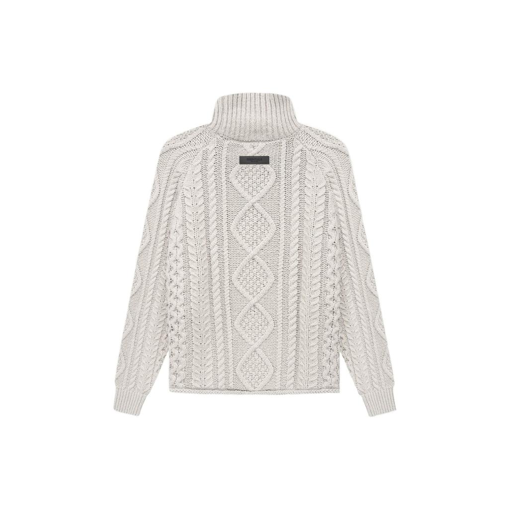 Fear of God Essentials Мужской вязаный пуловер с текстурой, однотонный, с высоким воротником, длинным рукавом, топ Wheat FOG-SS22-104
