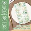 100Pcs Eucalyptus Leaf Printed Paper Napkins Wedding Banquet Party Guest Paper Towel Hotel Western Restaurant Table Decoration