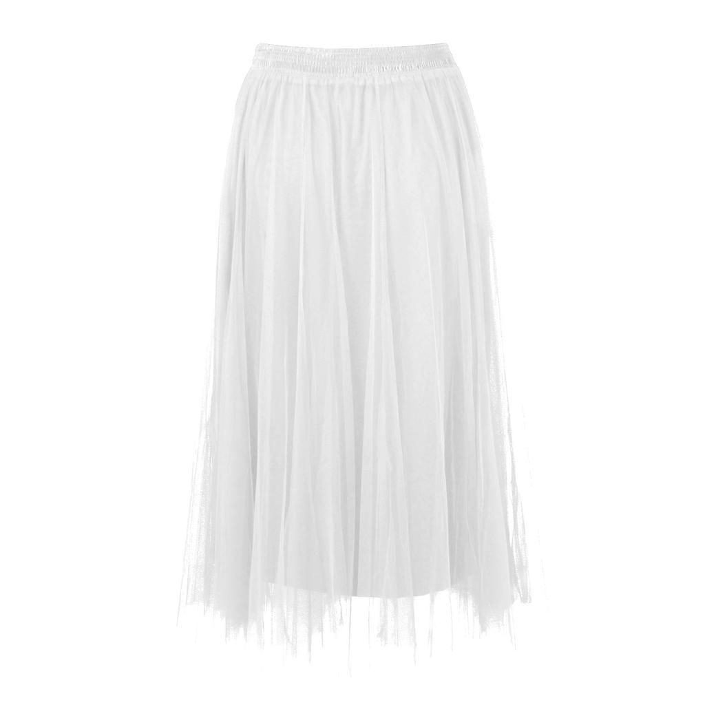 Длинная тюлевая однотонная элегантная юбка с блестками и блестками, многослойная сетчатая юбка чайной длины с большим подолом для женщин