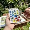 Multi Compartment Ceramic Paint Palette Reusable Watercolor Mixing Tray  Art Supplies