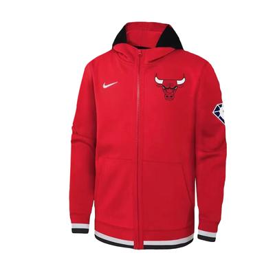 Nike X NBA Collaboration Jacket Bulls Team Hooded Zipper Fashion Kids Jackets Red 3Z2B7FEKU-BUL