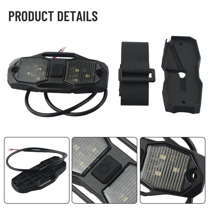 LED Dome Light Rock Light W/Switch White Roll Bar Mount For Polaris For RZR UTV 4WD Interior Reading Lamp Waterproof 6000K