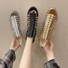 Fashion High Quality Women Casual Sandals Summer Ladies Fashion High Heel Zip Boots Straps Retro Buckle Shoes Female Hollow Out Sandals
