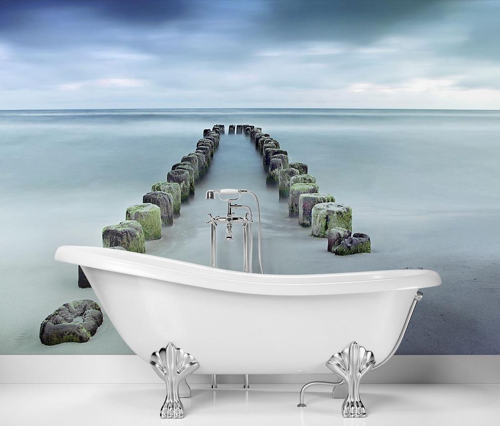 Wallpaper Sea Breaker Landscape