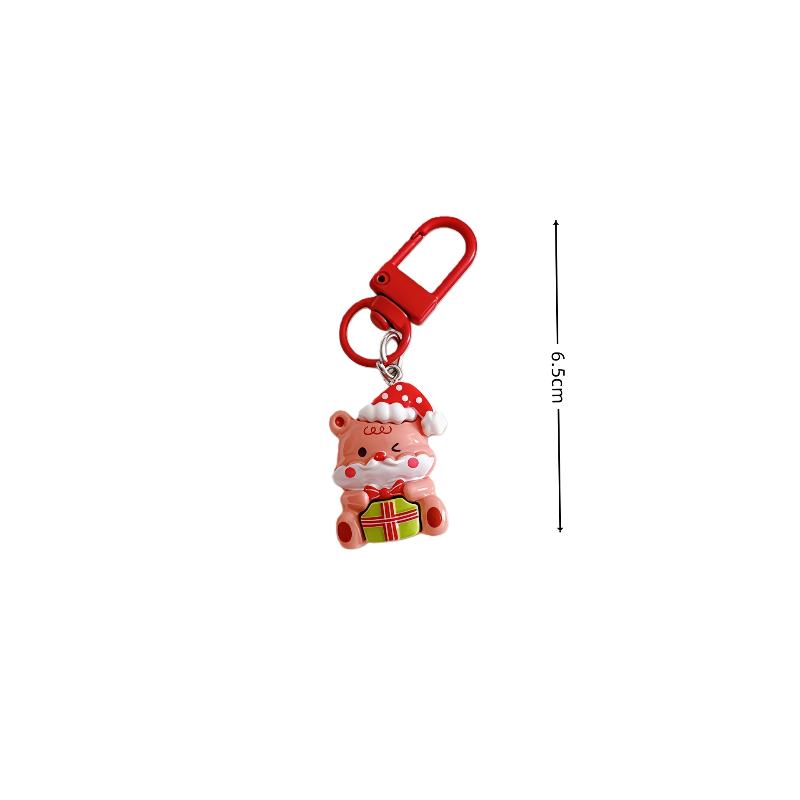 Cartoon Christmas Keychain Cute Santa Claus Christmas Tree Pendant Keyring Backpack Headphone Case Hanging Decoration Gifts