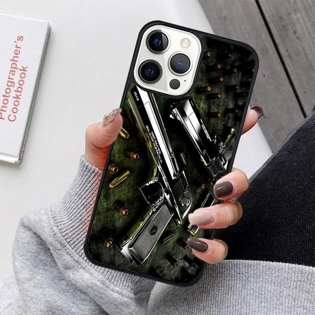 Чехол для мобильного телефона с изображением пистолета для iPhone 17 Air 16e 15 14 12 13 11 Pro MAX apple Plus Coque