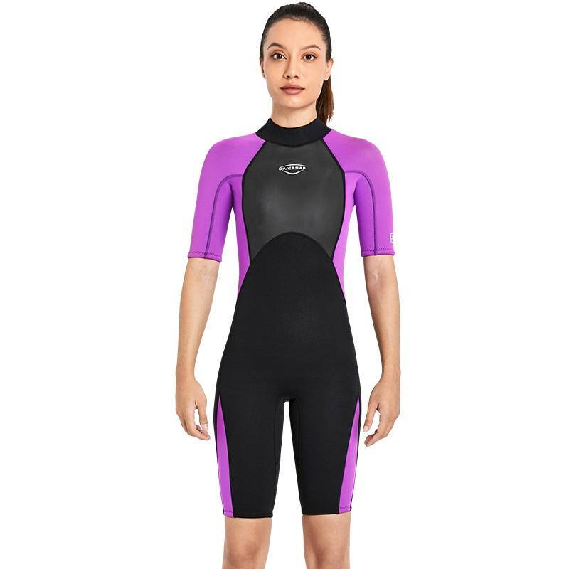 Mens 2mm Short Sleeve Pants Wetsuit Snorkeling Surfing Swimming Diving Warm Water Sports