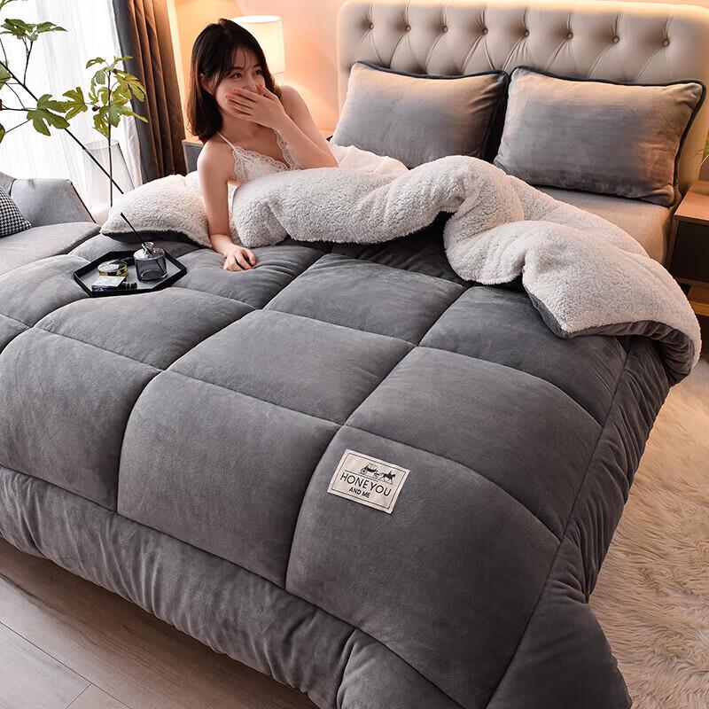 Двустороннее зимнее одеяло DZQ из овечьей шерсти с узором «снежинки»