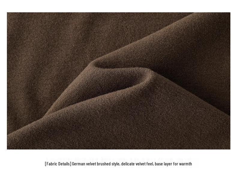 AW 2025 German Velvet Semi-High Neck Women's Slimming Long Sleeve Top