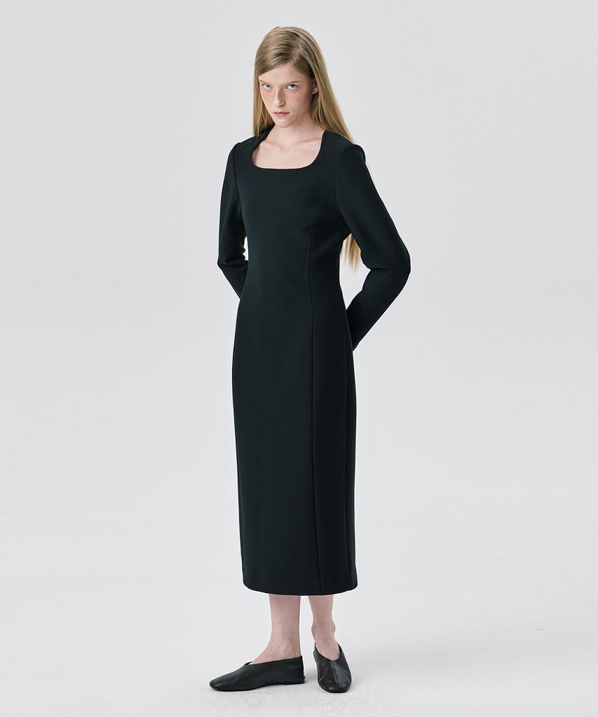 Bundercammer Ponte Fitted Dress_Black