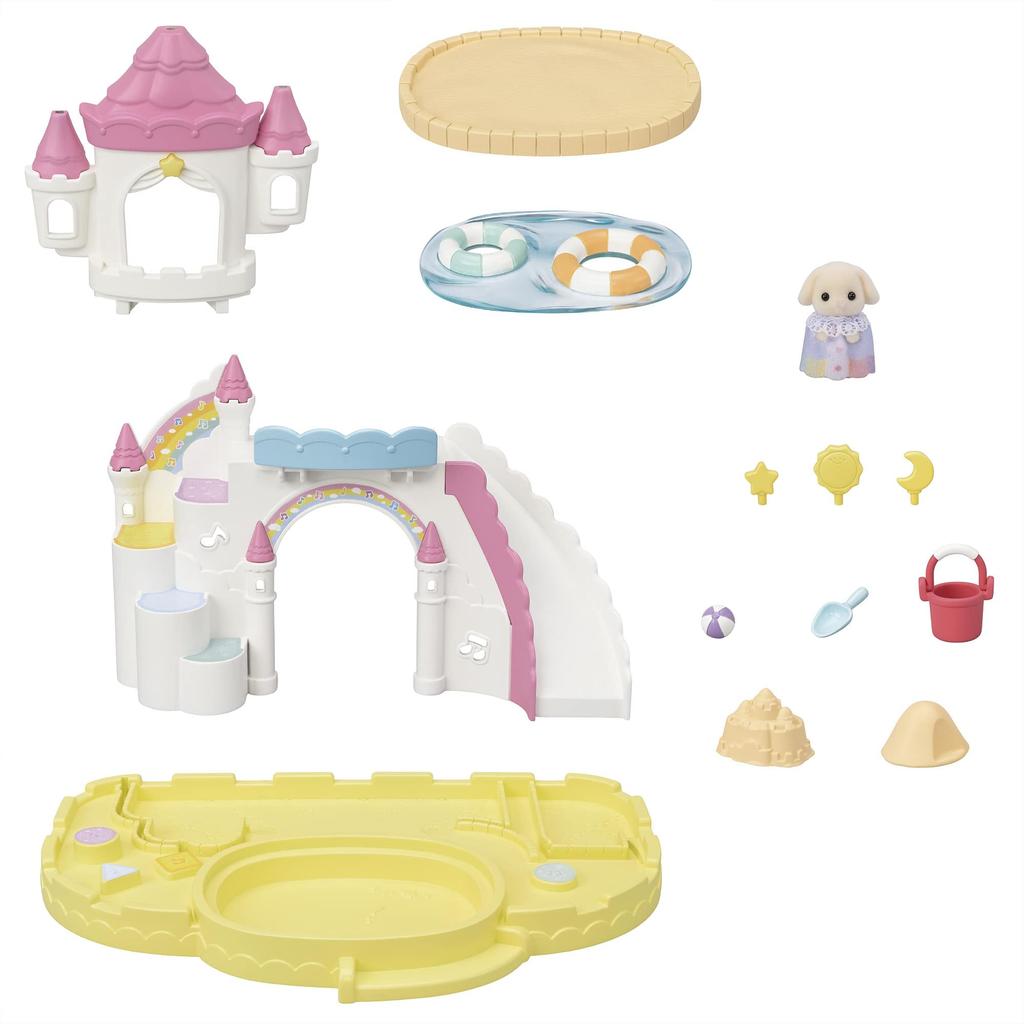 Epoch Sylvanian Families Hoikuen Play Equipment ST Mark Certification 3 Years Old and Up Toy Dollhouse Sylvanian Families [Castle Osunaba/Pool Set]