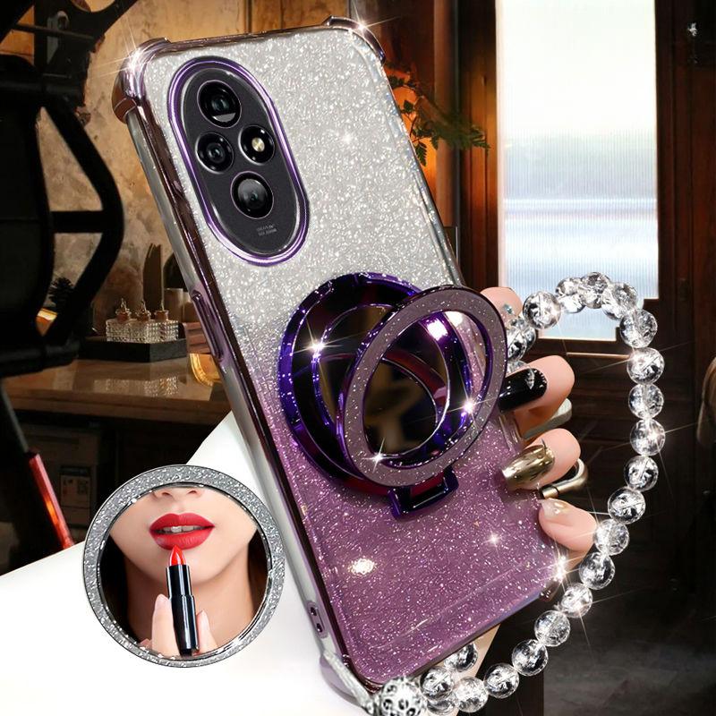Противоударный чехол-браслет с кристаллами и блестящим покрытием для телефона Magsafe для Huawei Honor 200 100 90 80 70 60 Pro