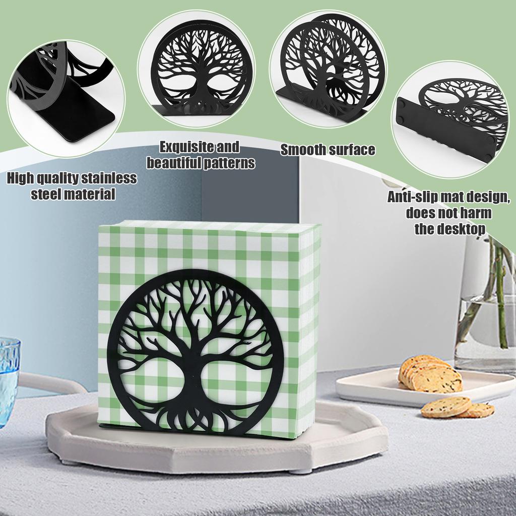 Салфетница современная черная Салфетница для стола Салфетница из нержавеющей стали оптом для кухни Кофейни Столовой