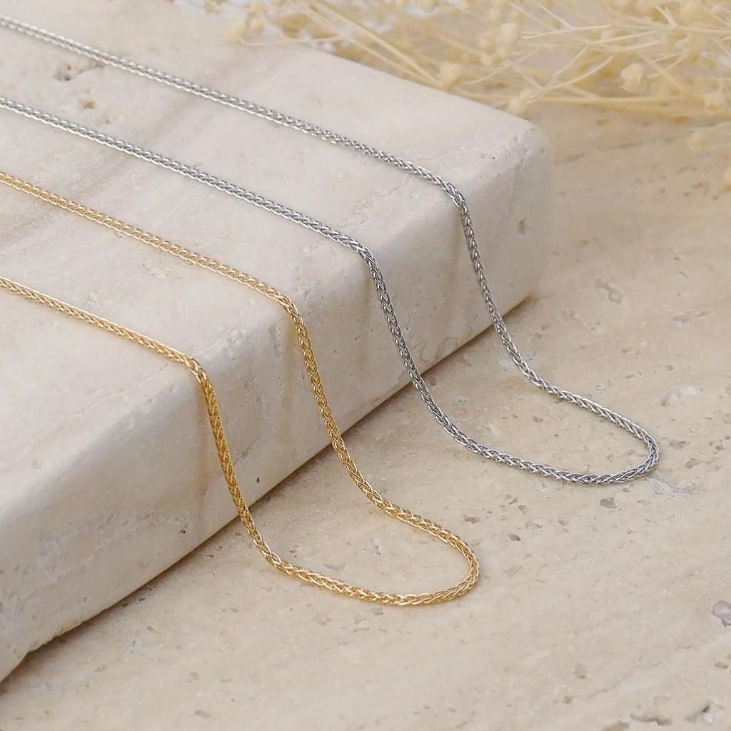 Gold Chain Necklace 18K K18 Triple Spike Width Maximum 45cm Length Adjustable [Lara Christie] 0.8mm Approx. 2.0g Lc97-0014